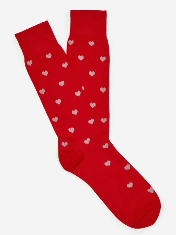 Online J. McLaughlin Socks In Heart Red/Off White