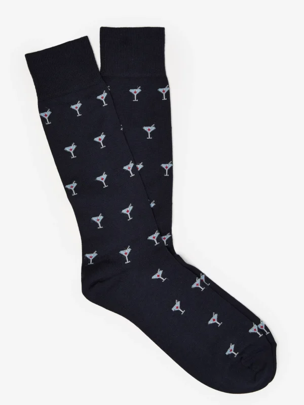 Outlet J. McLaughlin Socks In Martini Navy/Light Silver