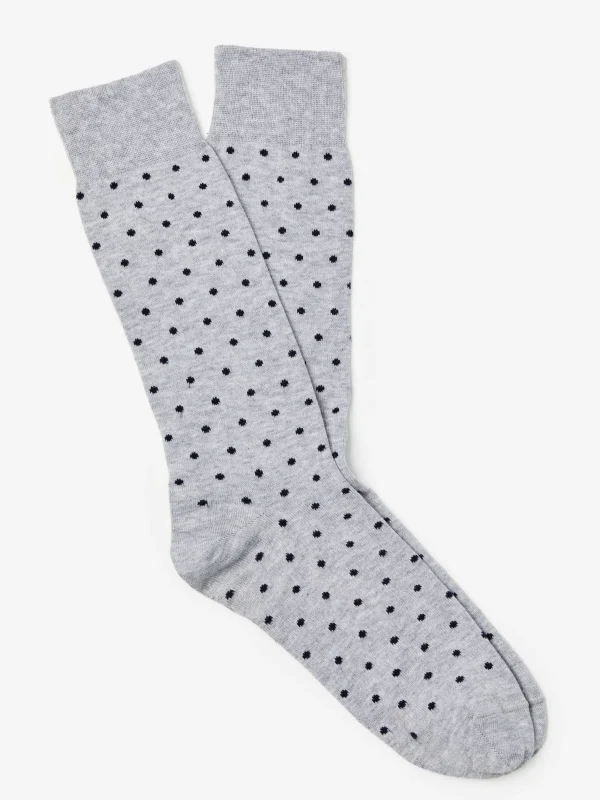 Shop J. McLaughlin Socks In Polka Dots Light Heather Gray/Navy