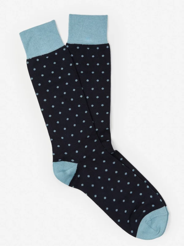 Discount J. McLaughlin Socks In Polka Dots Aqua/Navy