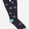 New J. McLaughlin Socks In School Of Fish Navy