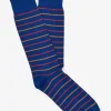 Best Sale J. McLaughlin Socks In Stripe Royal Blue/Red/Gold