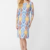 Outlet J. McLaughlin Sophia Dress In Carriage House Floral Navy/Brown/Orange