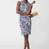 New J. McLaughlin Sophia Sleeveless Dress In Bay Breeze Navy/Multi