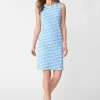 Discount J. McLaughlin Sophia Sleeveless Dress In La Perruche Blue/Tan