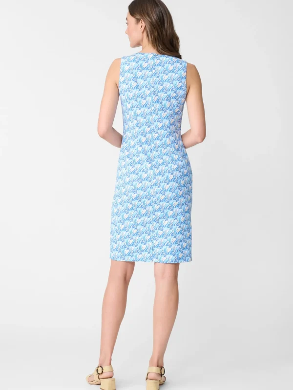 Discount J. McLaughlin Sophia Sleeveless Dress In La Perruche Blue/Tan