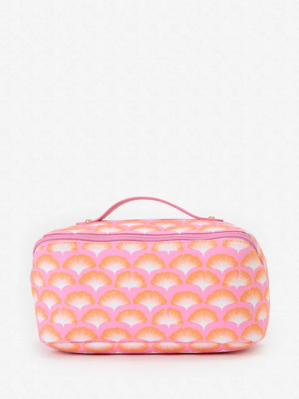 Best J. McLaughlin Stash Cosmetic Bag In Gingko Mosaic Hot Pink/Orange