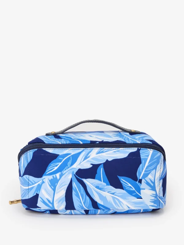 Best J. McLaughlin Stash Cosmetic Bag In Queen Palm Navy/Blue