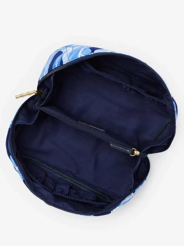 Best J. McLaughlin Stash Cosmetic Bag In Queen Palm Navy/Blue