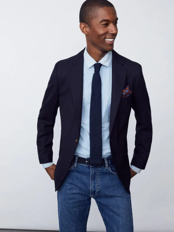 Best J. McLaughlin Suffolk 3-Season Blazer Dark Navy