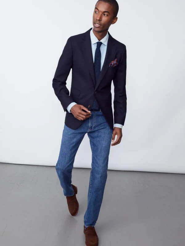 Best J. McLaughlin Suffolk 3-Season Blazer Dark Navy