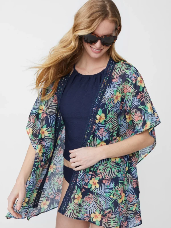 Sale J. McLaughlin Sunset Cover Up In Bay Breeze Navy/Multi