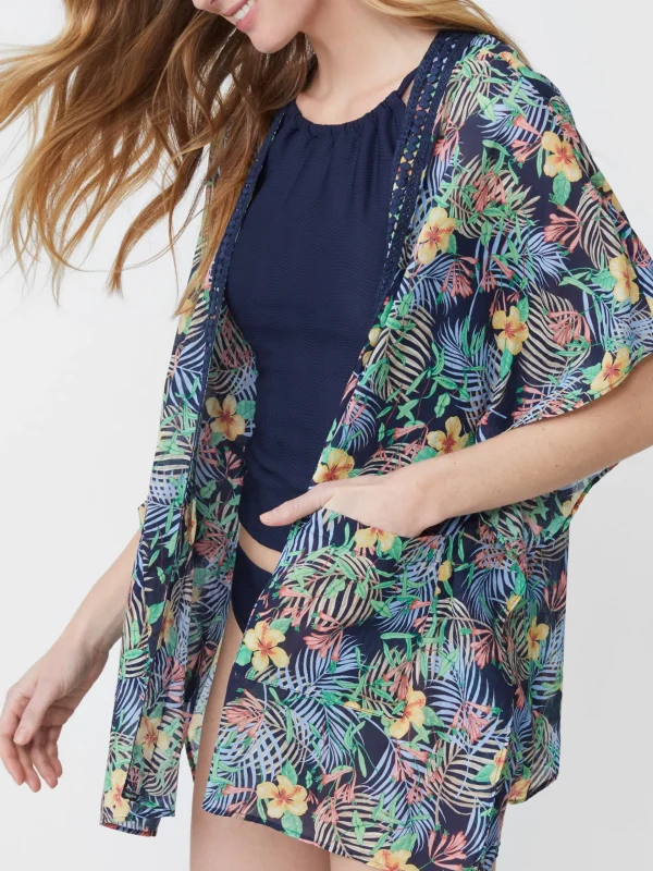 Sale J. McLaughlin Sunset Cover Up In Bay Breeze Navy/Multi