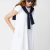 Flash Sale J. McLaughlin Swing Dress In Deco Tulip Jacquard White