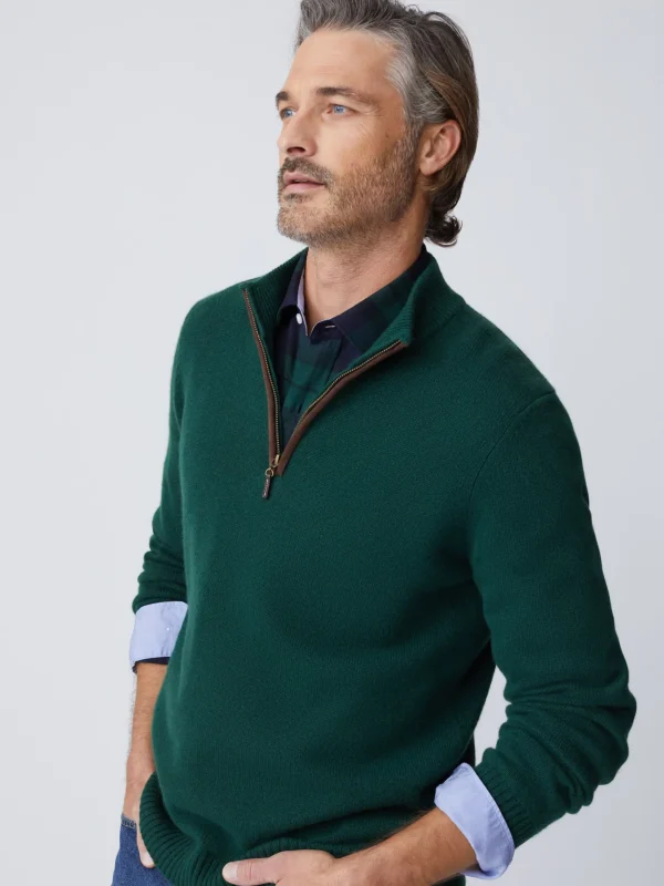 New J. McLaughlin Tate Cashmere Sweater Bottle Green