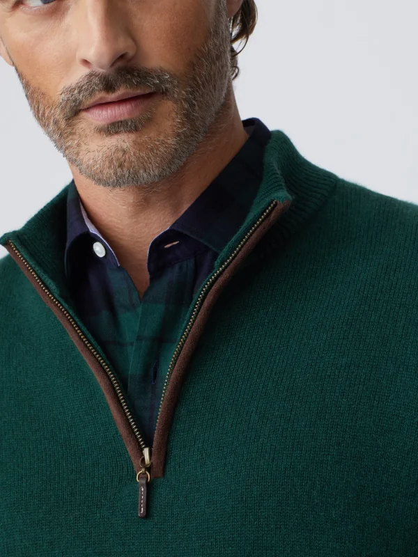 New J. McLaughlin Tate Cashmere Sweater Bottle Green