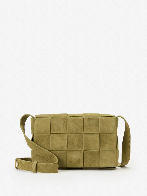 Store J. McLaughlin Una Woven Suede Crossbody Sage