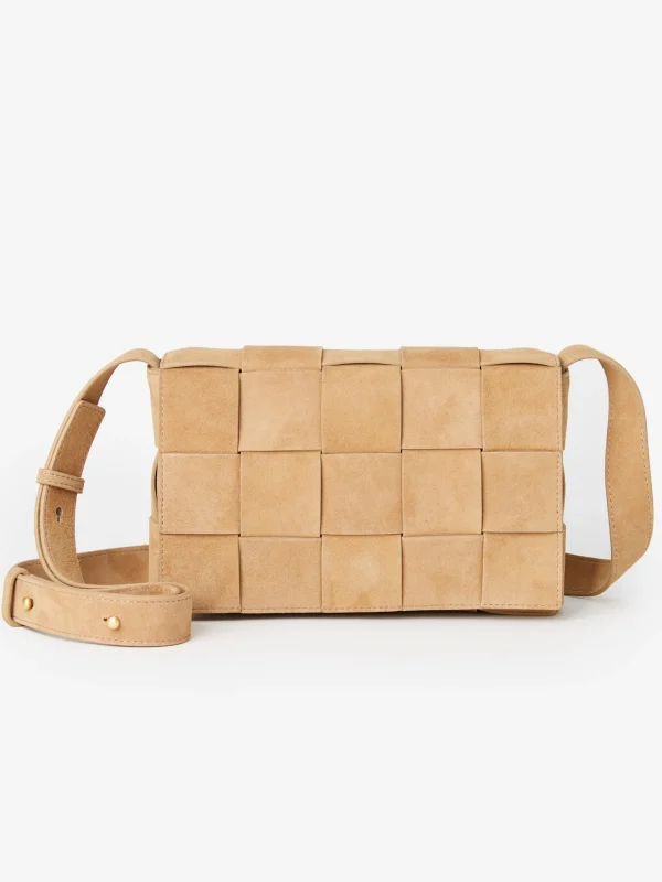 Outlet J. McLaughlin Una Woven Suede Crossbody Sand