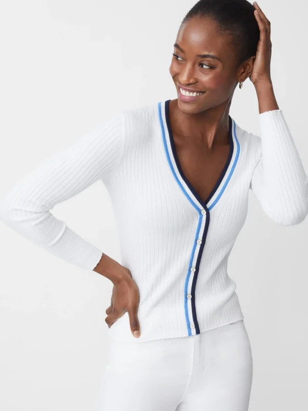 Flash Sale J. McLaughlin Val Cardigan White/Blue