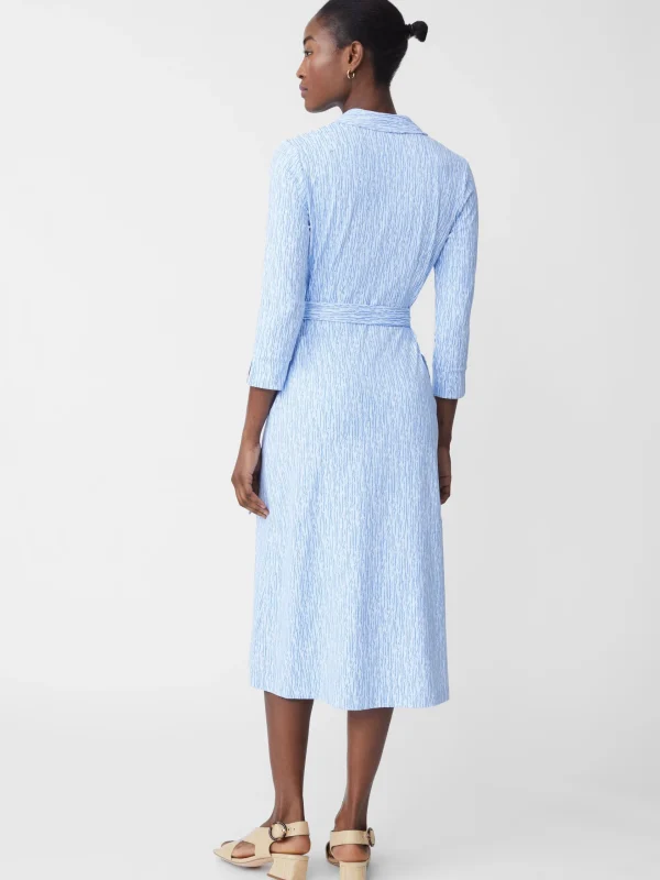 Flash Sale J. McLaughlin Verte Dress In Textured Ridge White/Blue