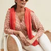 Flash Sale J. McLaughlin Viola Top In Hexcomb Brown/Coral