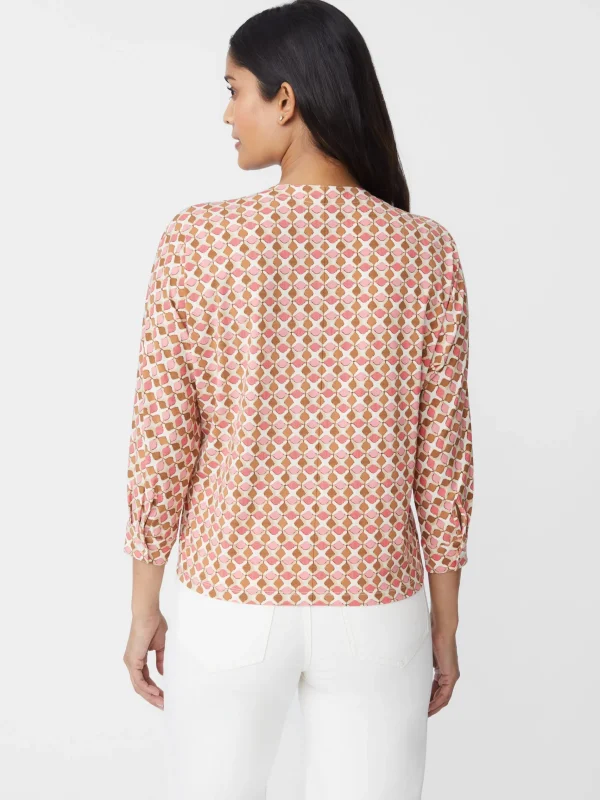 Flash Sale J. McLaughlin Viola Top In Hexcomb Brown/Coral