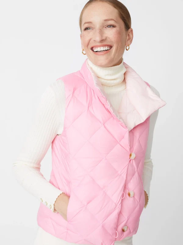 Flash Sale J. McLaughlin Vivian Reversible Puffer Vest Peony