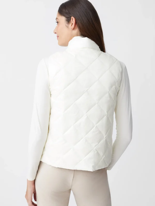 Best Sale J. McLaughlin Vivian Reversible Puffer Vest Egret White