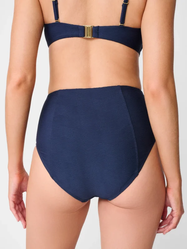 Outlet J. McLaughlin Wailea Bikini Bottom In Ocean Wave Jacquard Navy