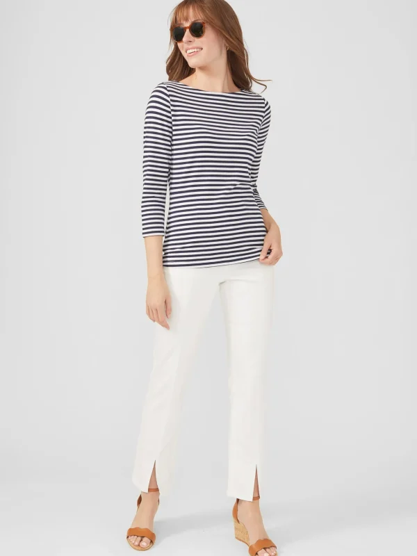 Best J. McLaughlin Wavesong Tee In Stripe White/Navy