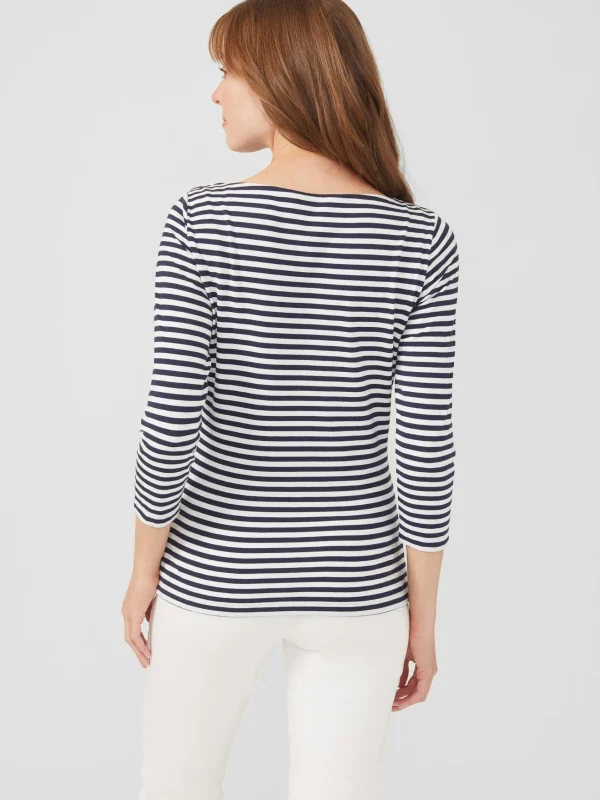 Best J. McLaughlin Wavesong Tee In Stripe White/Navy