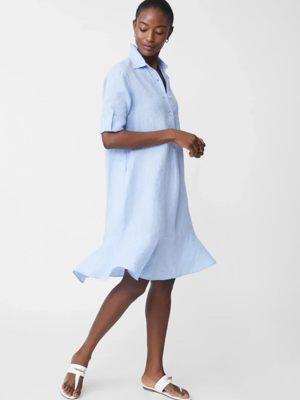 Discount J. McLaughlin Wellesley Linen Dress Light Blue