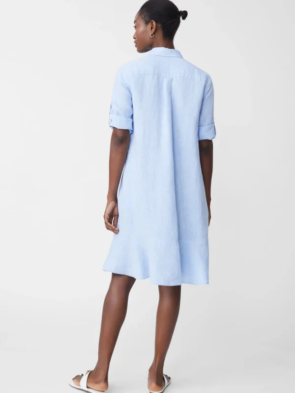 Discount J. McLaughlin Wellesley Linen Dress Light Blue