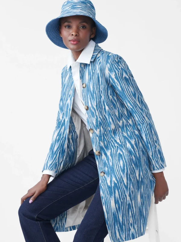 Flash Sale J. McLaughlin Wellington Coat In Beau Bois Ecru/Denim