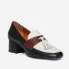 Online J. McLaughlin Wenona Leather Heeled Loafers In Color Block Black/White/Wine